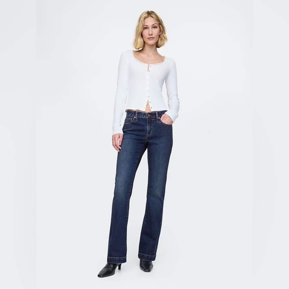 NWT! GAP Dark Indigo Low Rise Long & Lean Jeans - Size 27 / 4 🩷 #575592